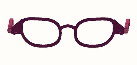 Front render of the SeamSwap Cat-eye glasses prototype